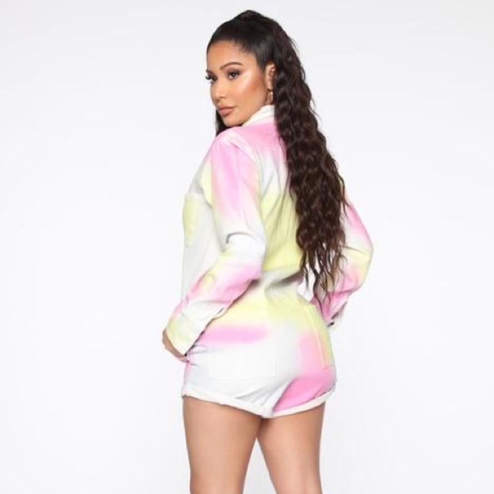 Tie Dye Denim Romper Size XS “Really Out There”